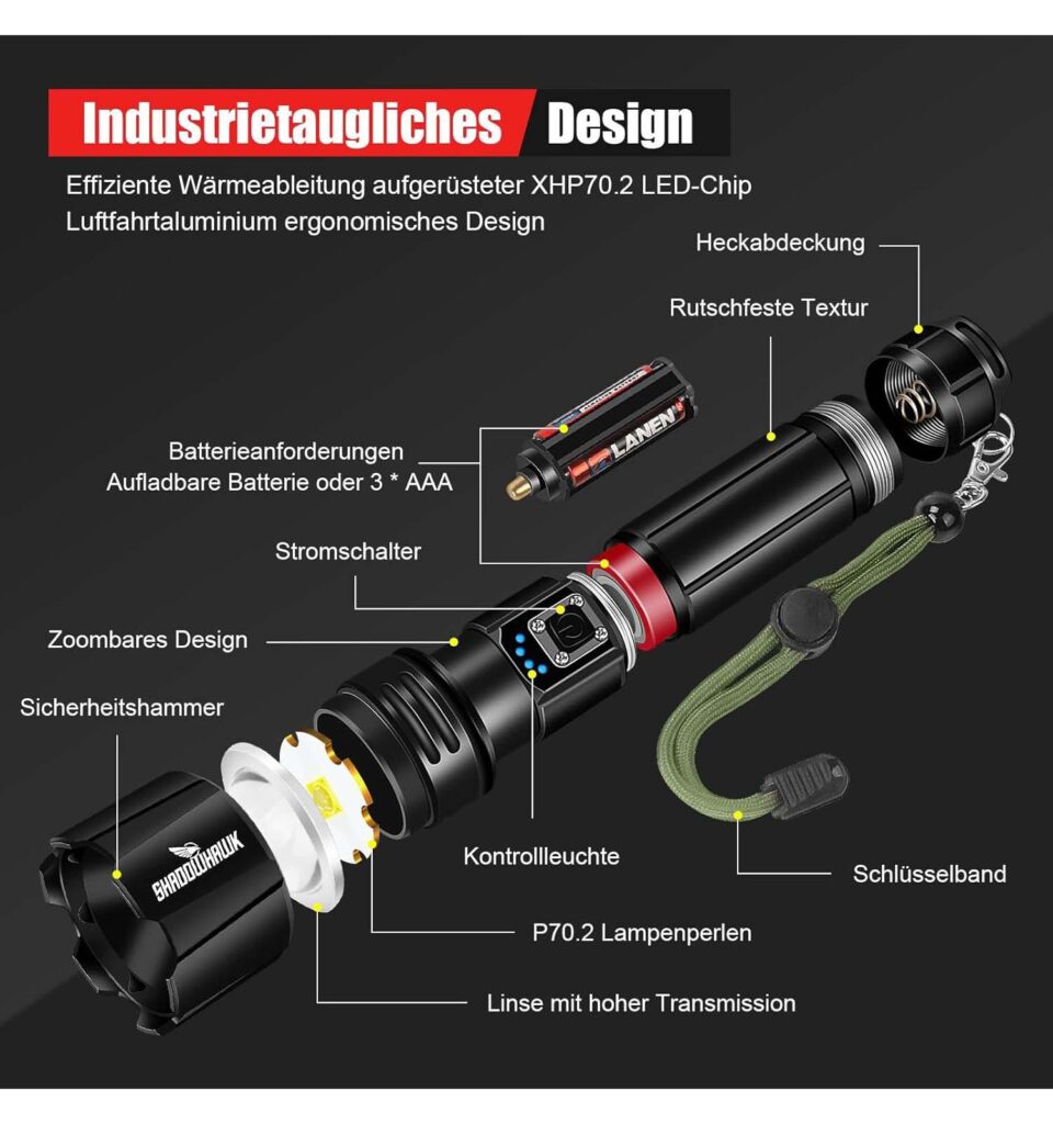 Wiederaufladbare Taschenlampe