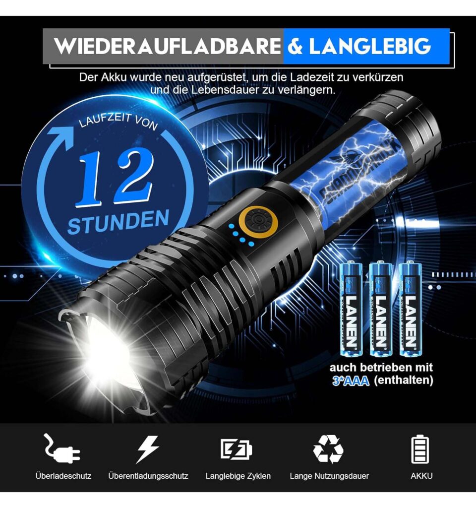 Wiederaufladbare Taschenlampe