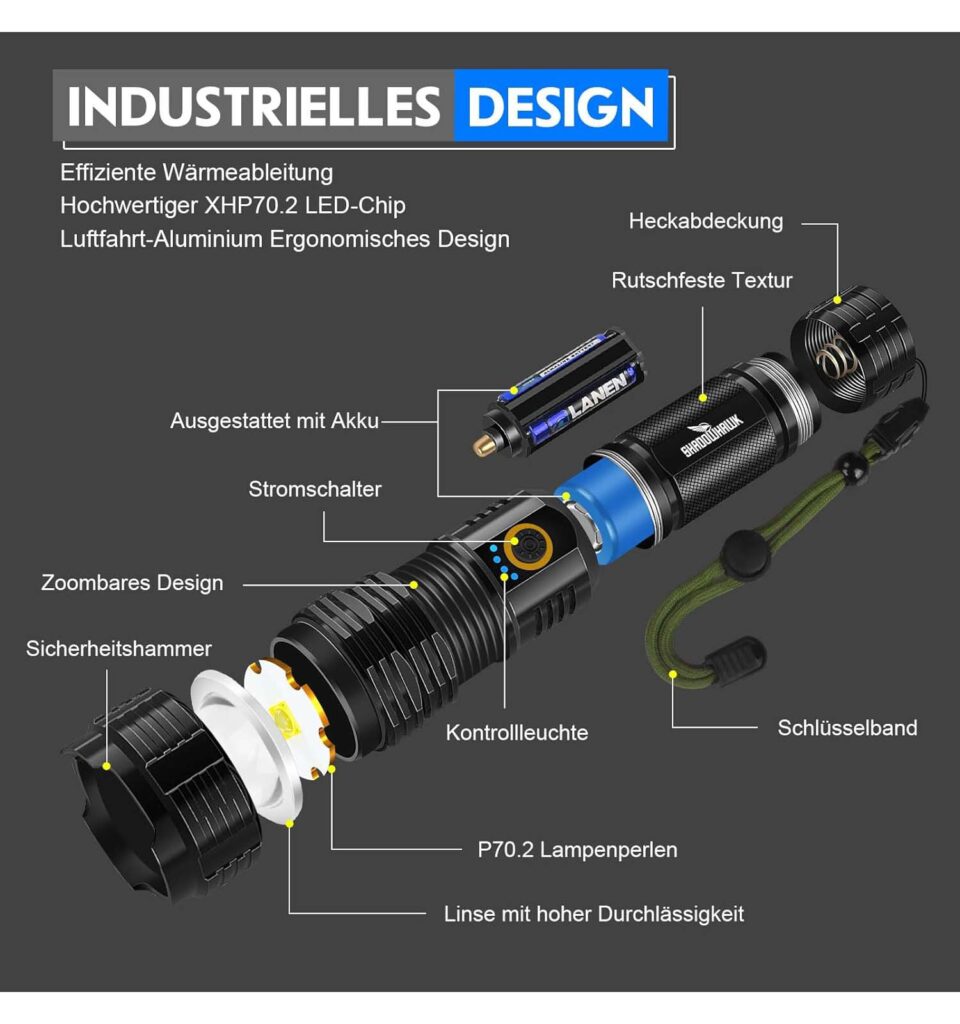 Wiederaufladbare Taschenlampe