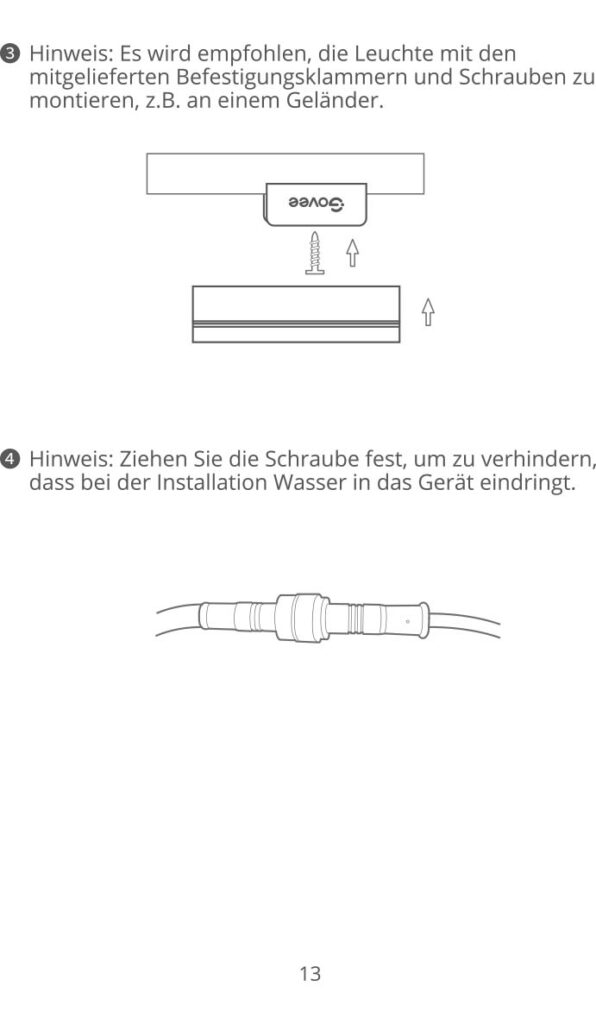 Montageanleitung für Govee Neon RGBIC 10m Outdoor