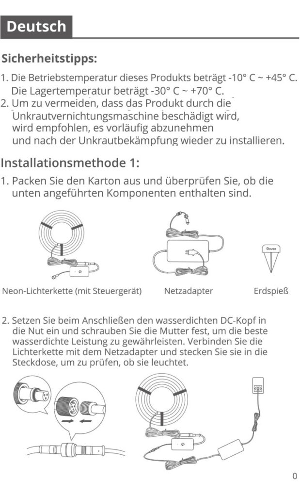 Anleitung Neon 10m