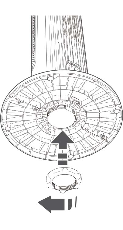 Anleitung für GoveeLife Ventilator H7107 Befestigung am Sockel