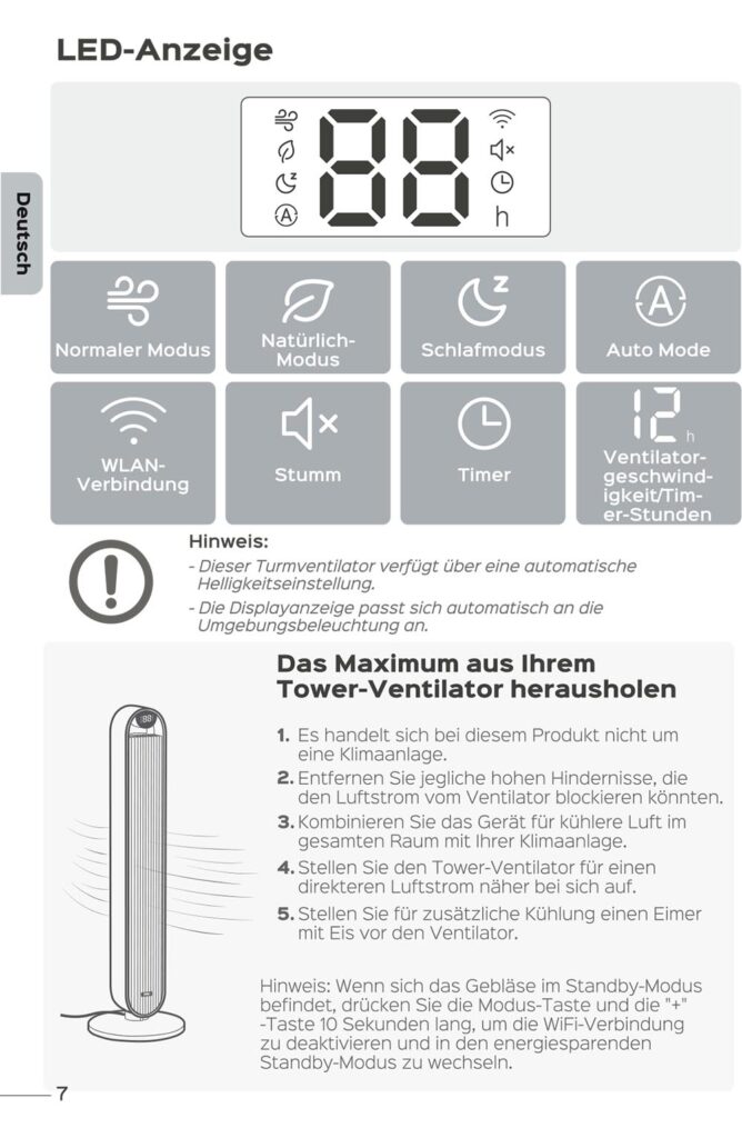 Benutzerhandbuch für Dreo Ventilator Pilot Max S DR-HTF004S