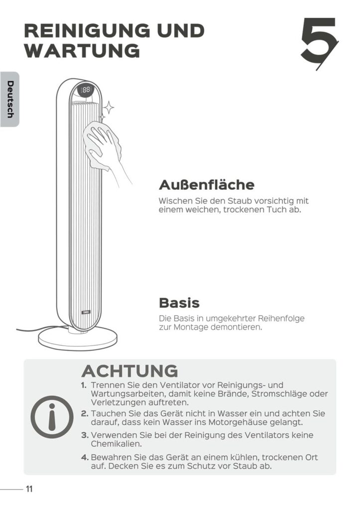 Anleitung Dreo Bodenventilator DR-HTF004S